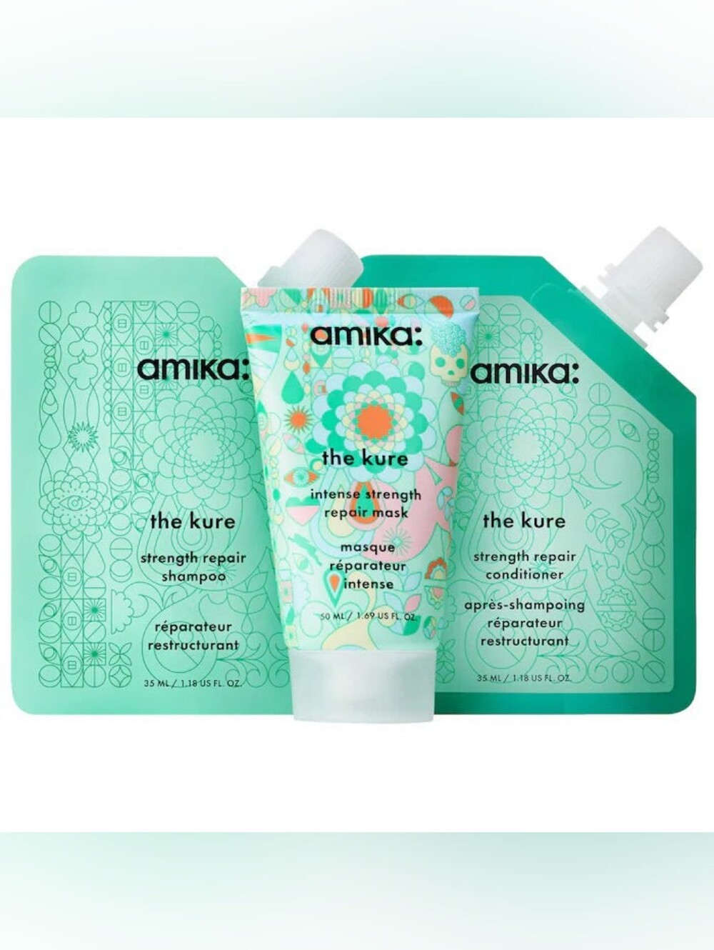 Amika The Kure Strength Repair Trial Set - 3pc Hair Care Kit - Picture 2 of 4